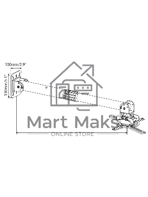 Кронштейн для проектора Cactus CS-VM-PR16L-AL серебристый макс.13.6кг настенный и потолочный поворот и наклон
