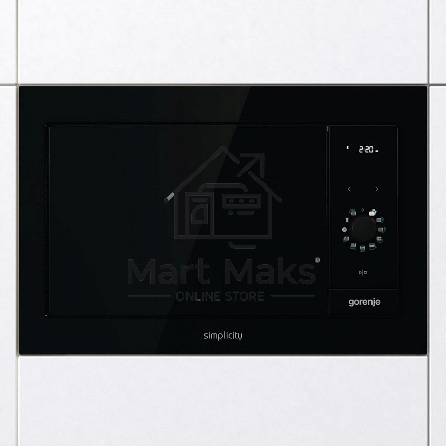 Микроволновая печь встраиваемая GORENJE BM235G1SYB черный 23 л, 900 Вт, переключатели - поворотный механизм/сенсор