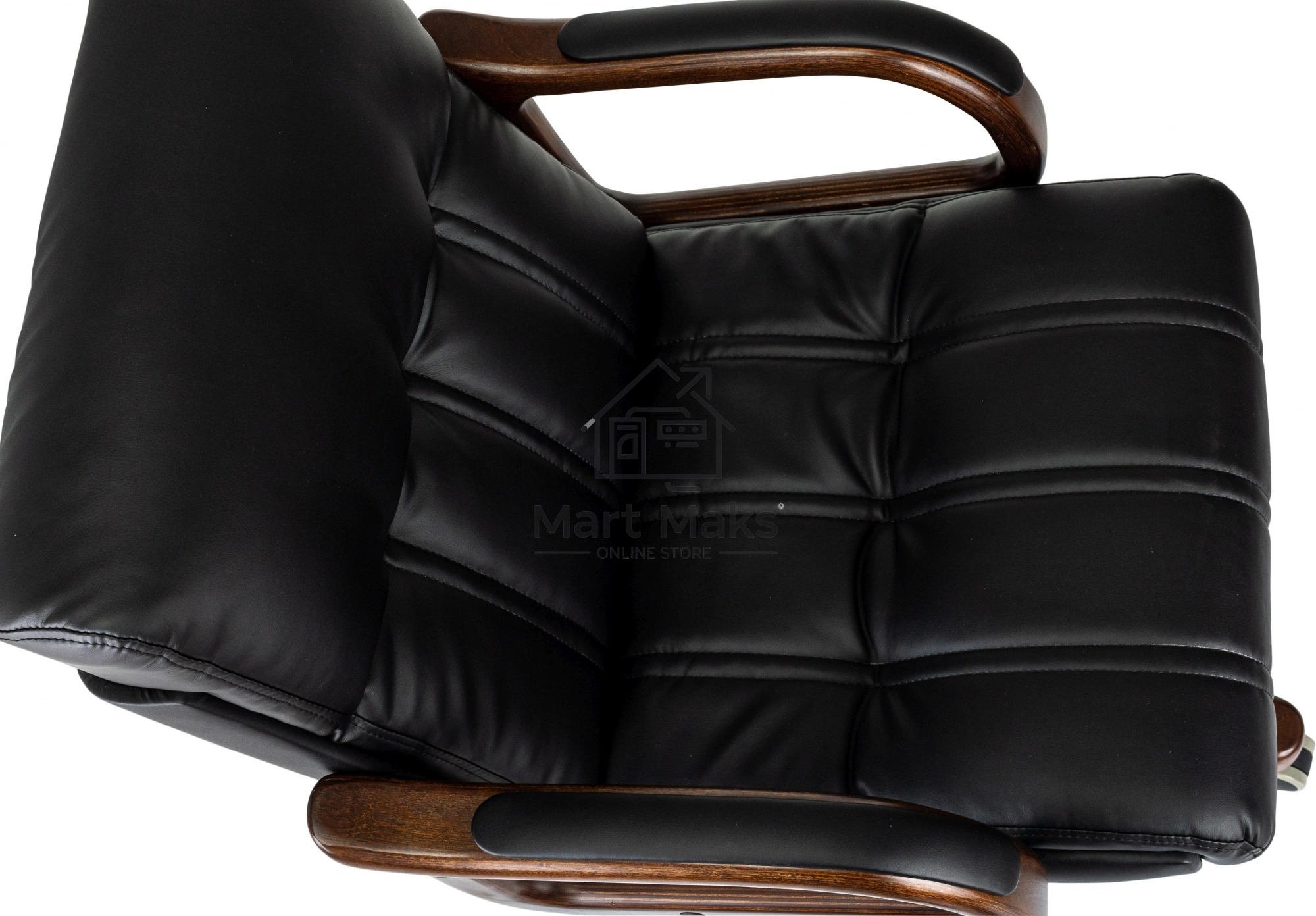 Кресло руководителя Бюрократ T-9932W-LOW-Eco черный, эко.кожа, низк.спин. крестов. металл/дерево
