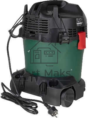 Строительный пылесос Bosch AdvancedVac20 зеленый, 300/1200 Вт, уборка сухая/влажная, пылесборник мешок/контейнер, 20 л