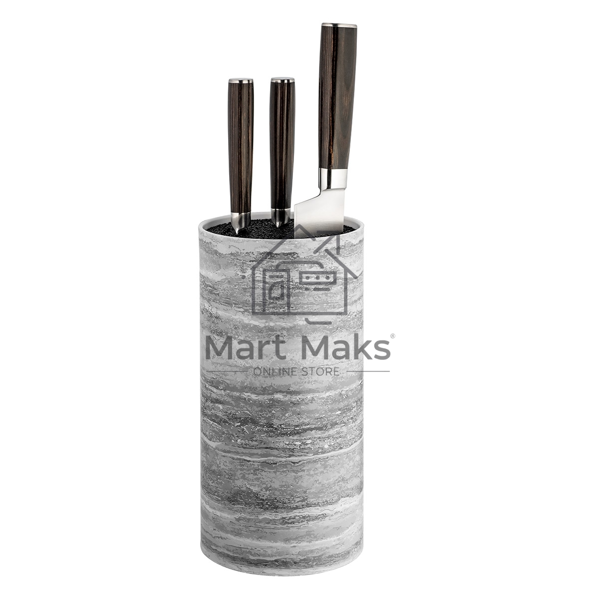 Подставка для ножей универсальная LARA LR05-103 Gray круглая Soft touch полипропилен