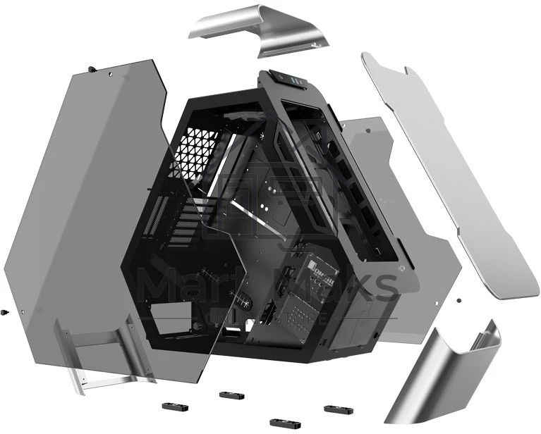 Компьютерный корпус JONSBO TR03-A Silver без БП, боковая панель из закаленного стекла, mini-ITX, micro-ATX, ATX, серебристый