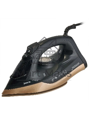 Утюг DELTA LUX DE-3007 черный/золотой, 2400 Вт, 30 г/мин, 150 г/мин, 220 мл