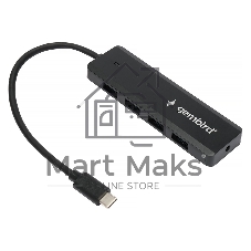 USB-концентратор Gembird UHB-C364, USB 3.0, USB 4 порта, USB Type-C / с доп питанием