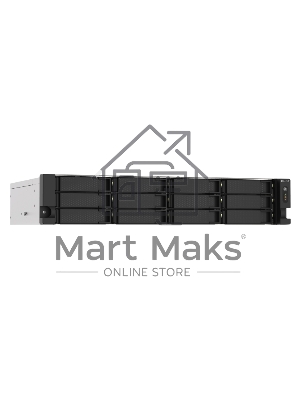 Сетевое хранилище без дисков SMB QNAP TS-1273AU-RP-8G NAS 12 HDD trays, 2x 2.5 GbE, rackmount, 2 PSU. 4-core AMD V1500B2,2 GHz, RAM 8 Gb (8 Gb UDIMM DDR4 (1 x 8 Gb) up to 32 Gb (2 x 16 Gb)). W/o rail kit RAIL-B02
