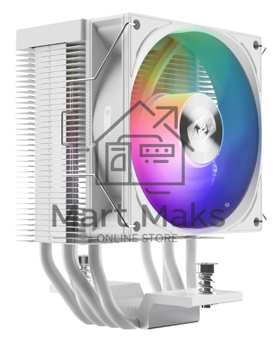 Кулер PCCooler R400 ARGB белый 92мм алюминий+медь 2200rpm 30db 4-pin 180W 133мм
