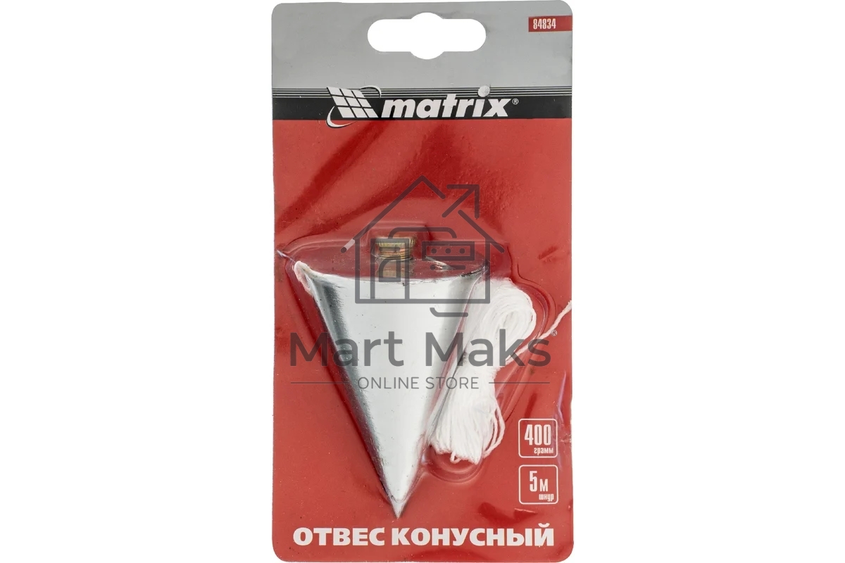 Отвес MATRIX конусный, 400 г, шнур 5 м 84834