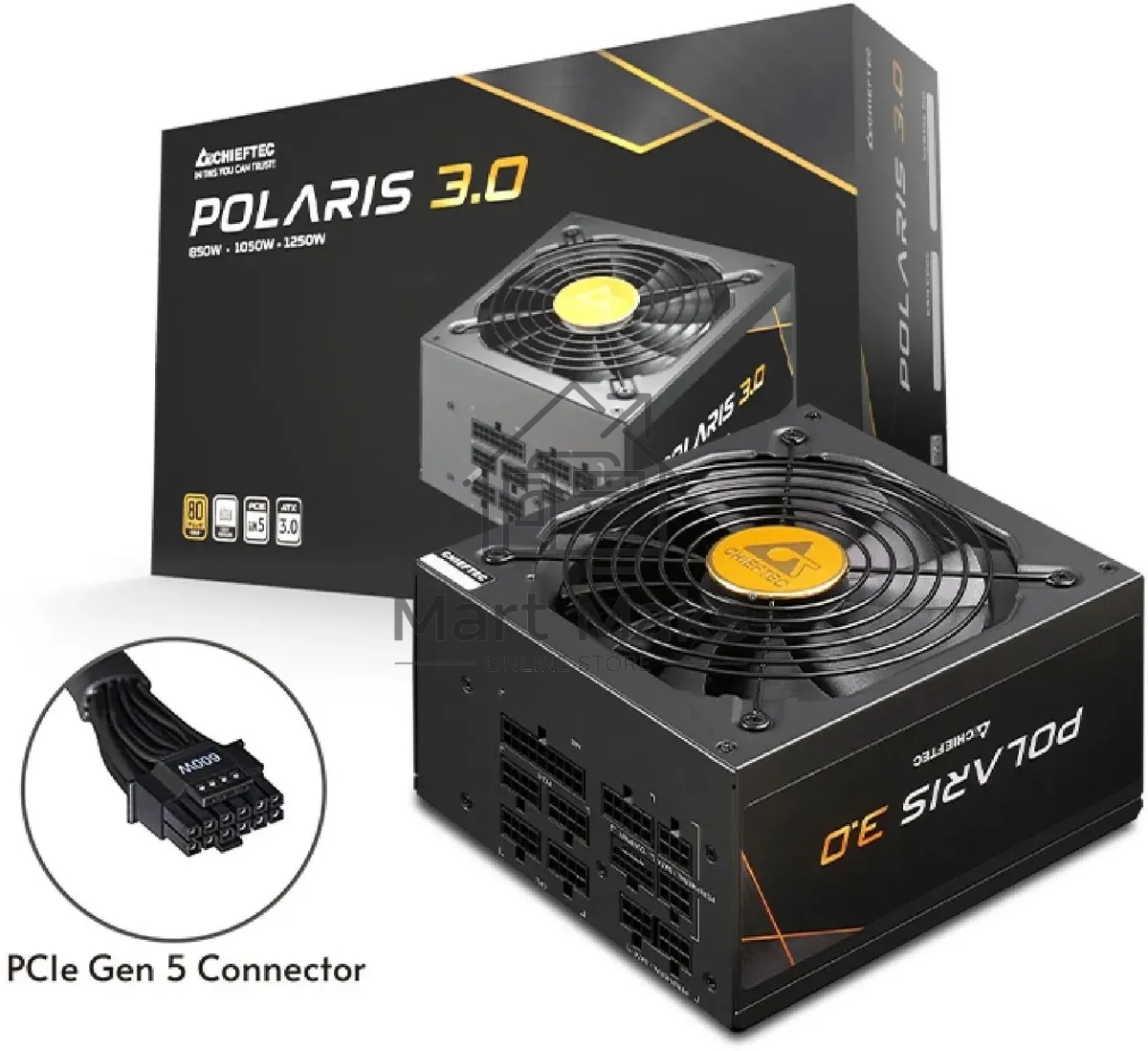 Блок питания Chieftec Polaris 3.0 PPS-1050FC-A3, 1050Вт, 80 PLUS Gold, 135мм, модульный, черный