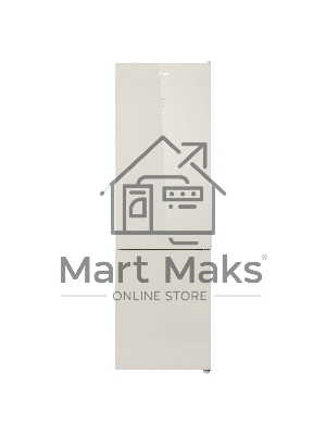 Холодильник Korting KNFC 62370 GB бежевое стекло двухкамерный 257/94л морозилка снизу, No Frost