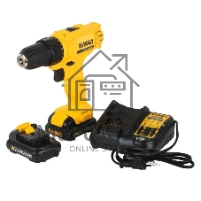 Дрель-шуруповерт DeWalt DCD700D2, 12 В, 2 Ач, 24 Нм, щеточный