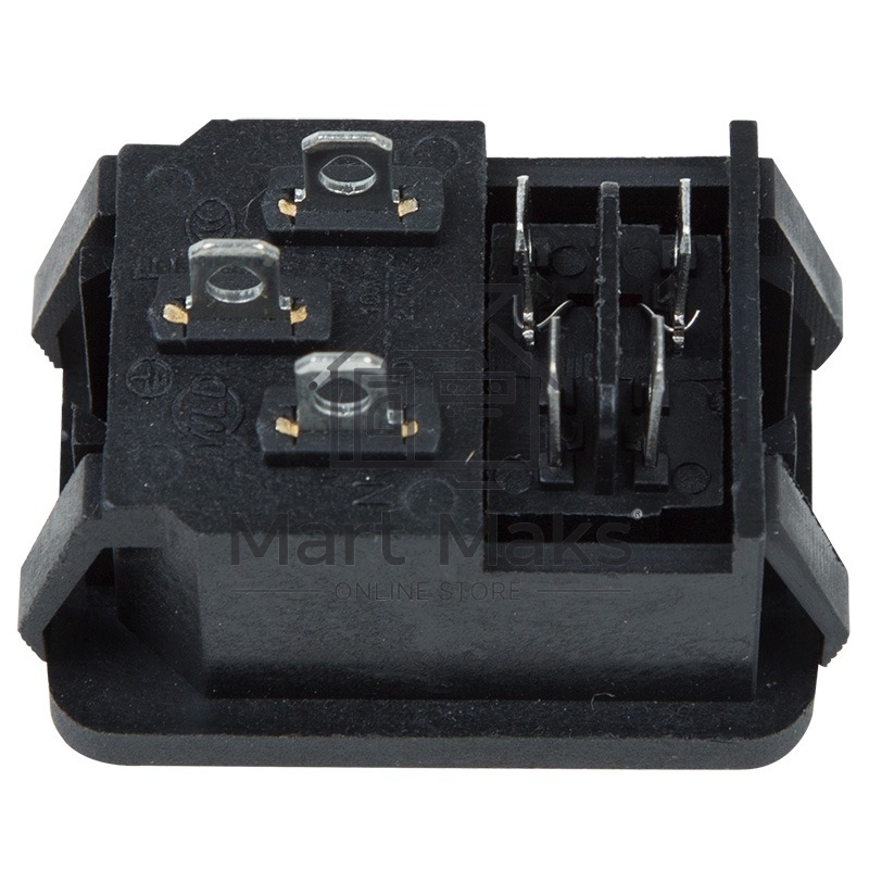 Выключатель клавишный Rexant 250V 10А (4с) ON-OFF красный с подсветкой и штекером C14 3PIN