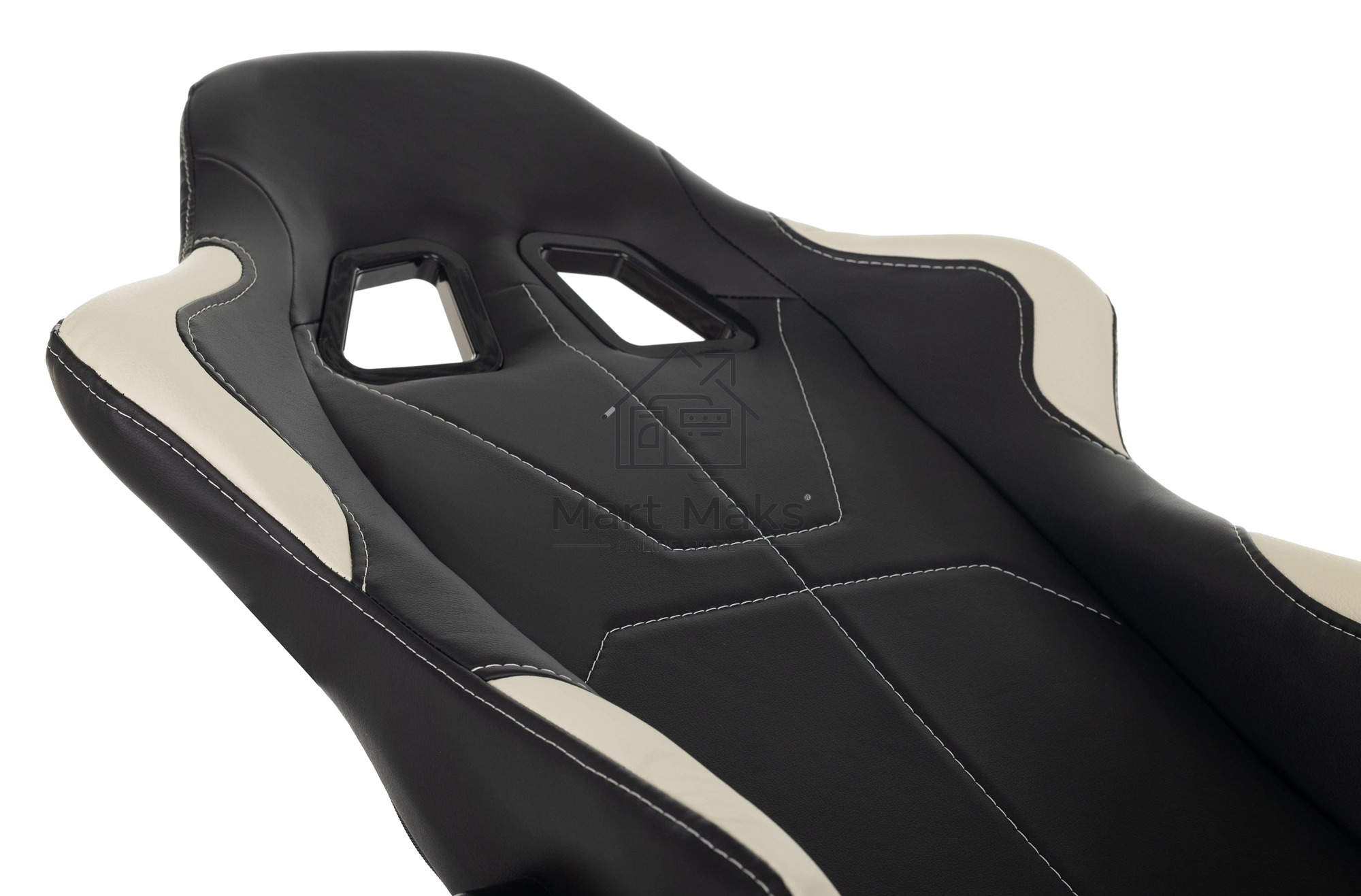 Кресло игровое Бюрократ VIKING 5 AERO WHITE черный/белый искусственная кожа