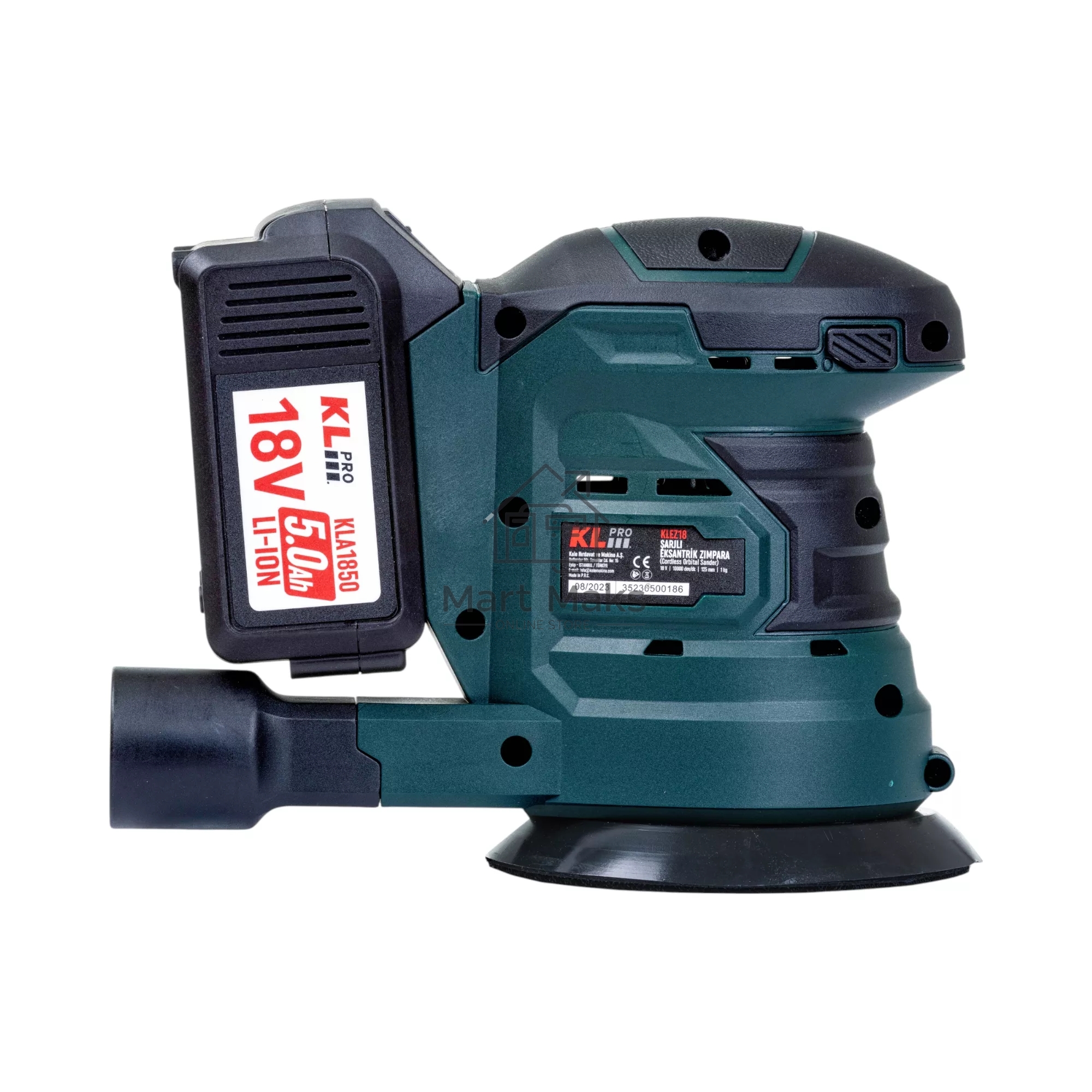 Профессиональная аккумуляторная эксцентриковая шлифмашина KLPRO KLEZ18-50 (18В, Li-ion-2шт, 5.0А·ч, ЗУ 4,5А)