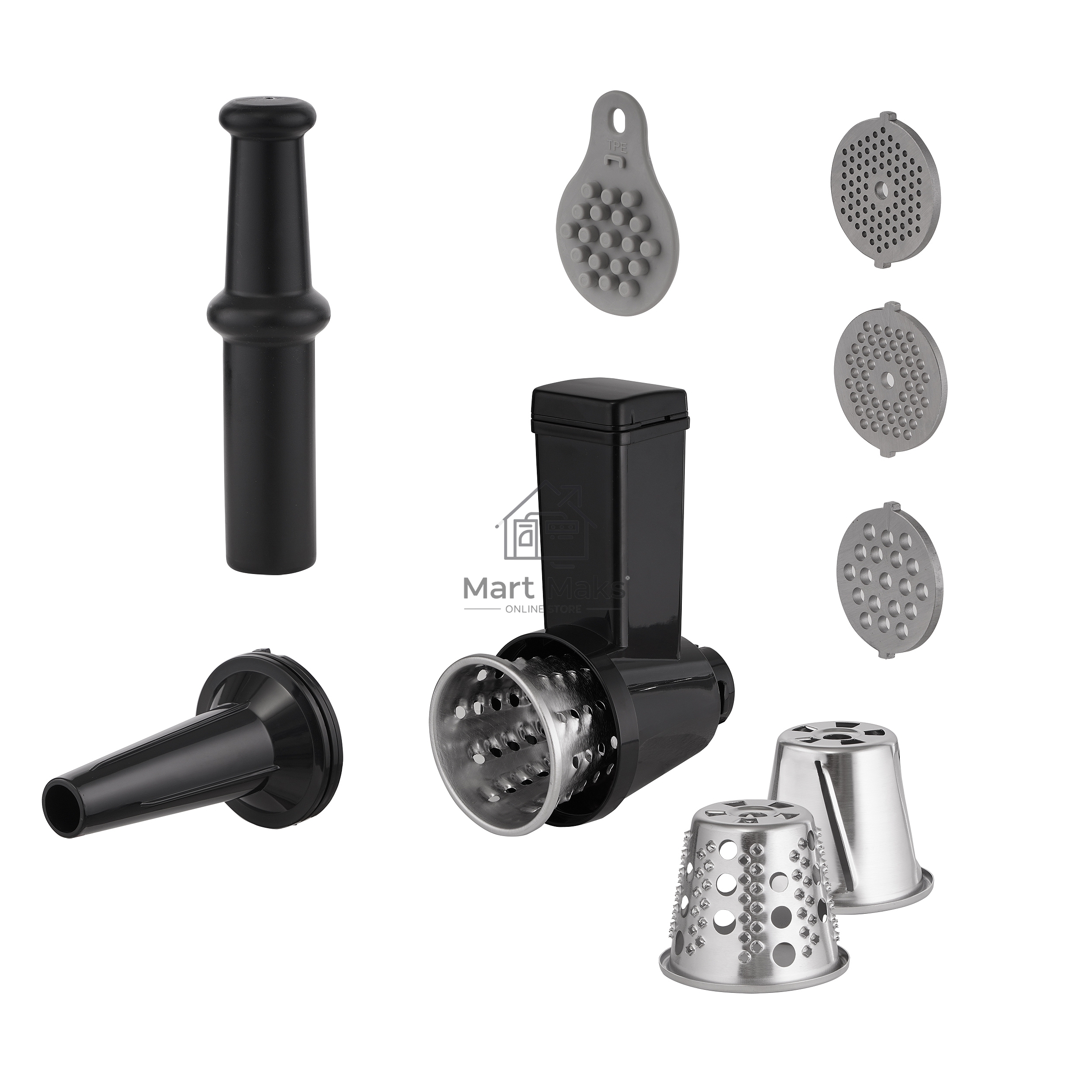 Мясорубка электрическая Korting KMG 0604 X 2500 Вт, 8 насадок, производительность 3.5 кг/мин, защита от перегрева, реверс, серебристый