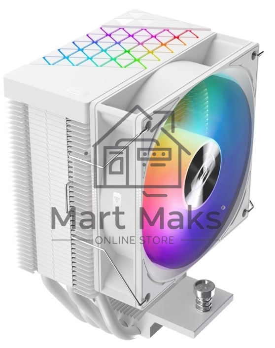 Кулер PCCooler R400 ARGB белый 92мм алюминий+медь 2200rpm 30db 4-pin 180W 133мм