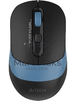 Мышь беспроводная A4Tech Fstyler FB10CS черный/синий, 2000 dpi, радиоканал, Bluetooth, USB, кнопки - 4