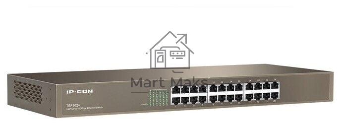 Коммутатор неуправляемый IP-COM F1024 24 порта, 24x100 Мбит/с, установка в стойку, металлический корпус