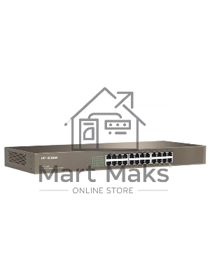 Коммутатор неуправляемый IP-COM F1024 24 порта, 24x100 Мбит/с, установка в стойку, металлический корпус