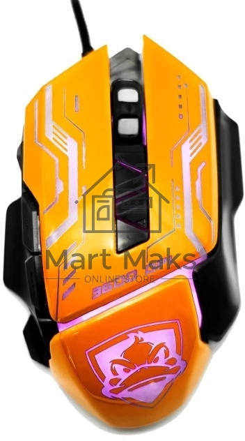 Мышь проводная Ritmix ROM-363 оранжевый, 3200 dpi, USB, кнопки - 7