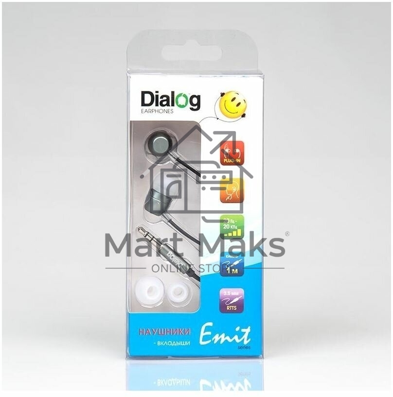 Наушники проводные Dialog EP-F57 серый, внутриканальные, Jack 3.5 мм