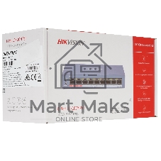 Коммутатор Hikvision DS-3E0109P-E/M(B), 8×100 Мбит/с PoE+ + 1×100 Мбит/с, неуправляемый