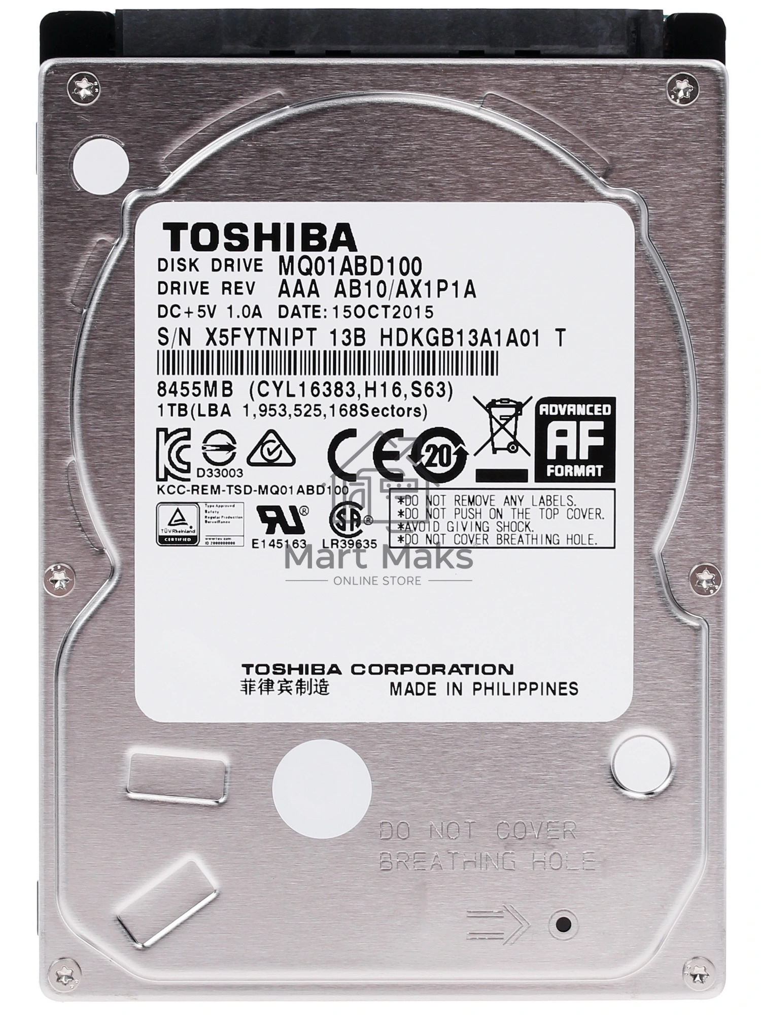 Жесткий диск HDD Toshiba MQ01ABD 1Tb 5400rpm SATA 8Mb 2.5