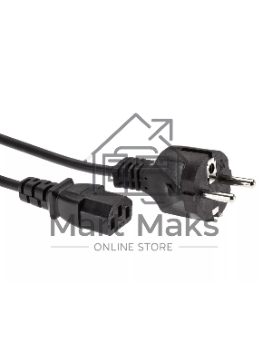 Кабель компьютер - розетка 3 м 220V (Европейский стандарт) VCOM/TELECOM