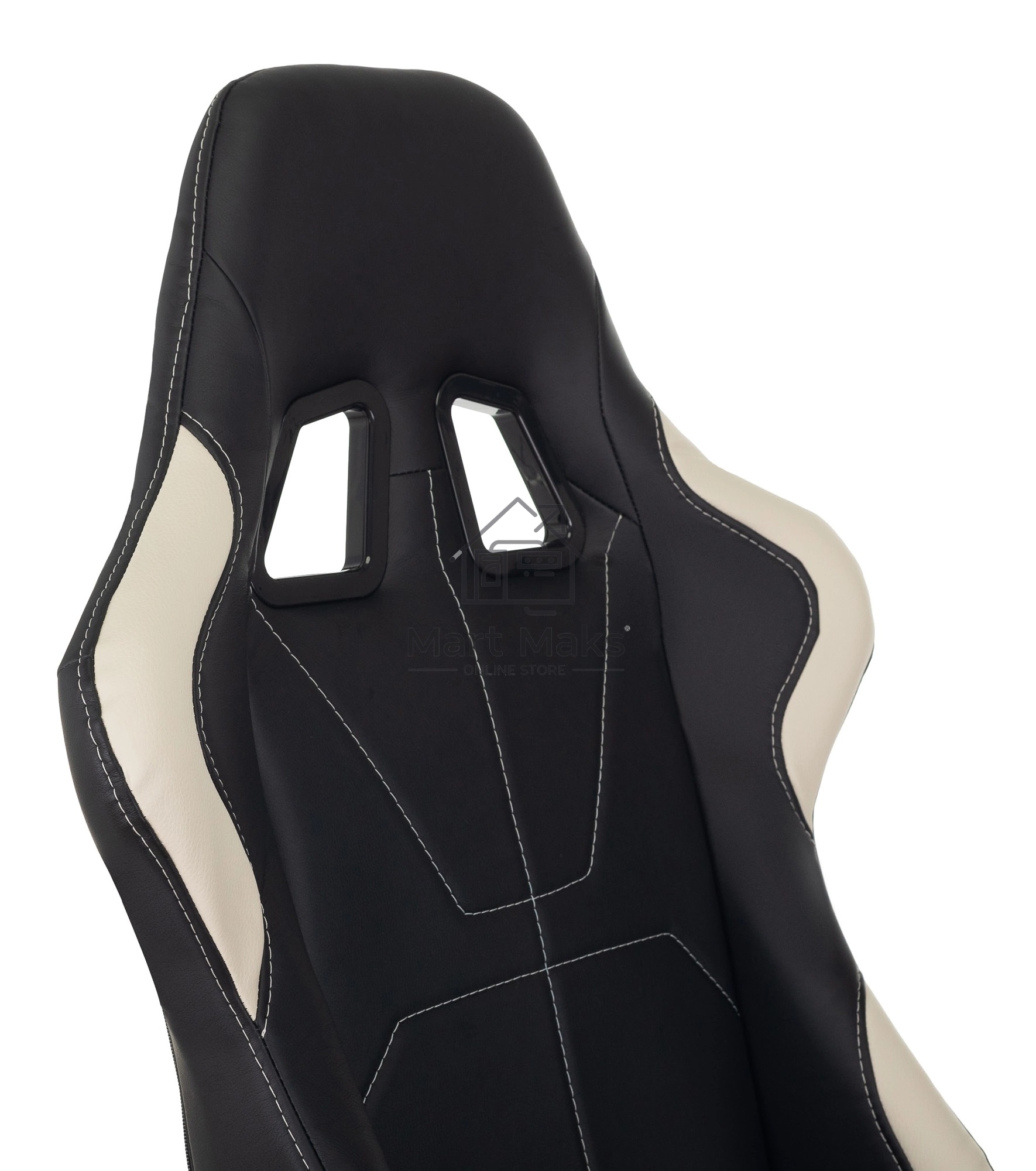 Кресло игровое Бюрократ VIKING 5 AERO WHITE черный/белый искусственная кожа