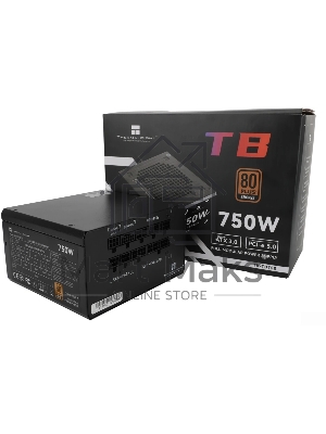 Блок питания Thermalright, 750W 80+ Bronze (ATX, 3.0, PCIe 5.0, Full modular, 1x24(20+4)pin, 2xCPU 8(4+4)pin, 4xPCIe*2 8(6+2)pin, 3xSATA3, 1x12+4pin (12VHPWR PCIe 5.0 12+4pin 600mm), 3xMOLEX4pin, Active, 120x120мм, 150x140x86mm, APFC, black)