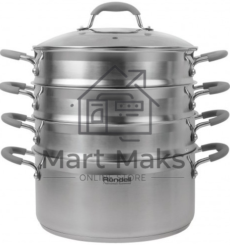 Пароварка Rondell RDS-1103 26см. 3 перфорированных уровня (5,5 л - нижний ярус)