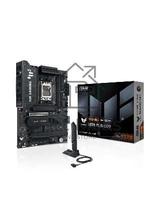 Материнская плата ASUS TUF GAMING X870E-PLUS WIFI7, AM5, AMD X870E, 4xDDR5, 4xSATA, 4xM.2, 1xPCIe 5.0 x16, 1xPCIe 4.0 x4, 1xPCIe 3.0 x1, 1xHDMI, 1x2.5Gb LAN, Wi-Fi 7, Bluetooth 5.4, 2xUSB-C 40Gbps, 3xUSB-A 10Gbps, 4xUSB-A 5Gbps, 4xUSB-A 2.0, 3x3.5 мм, 7.1