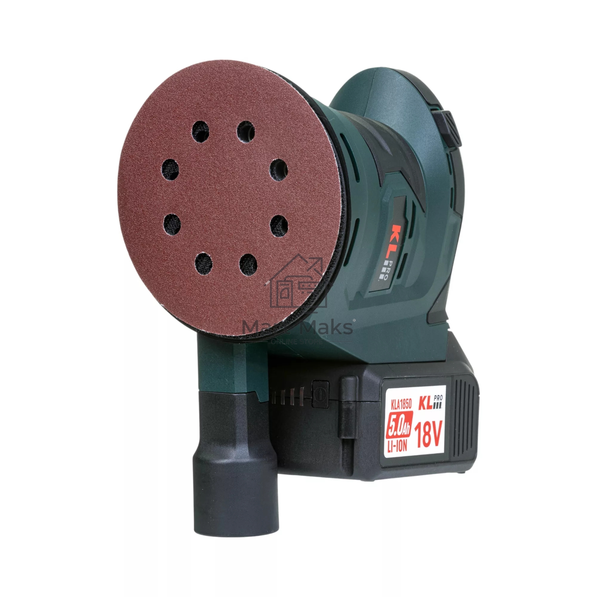 Профессиональная аккумуляторная эксцентриковая шлифмашина KLPRO KLEZ18-50 (18В, Li-ion-2шт, 5.0А·ч, ЗУ 4,5А)