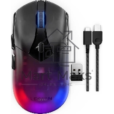 Мышь Lenovo Legion M410 Wireless RGb Gaming черный оптическая 16000dpi беспров. BT/Radio USB (GY51P83012)