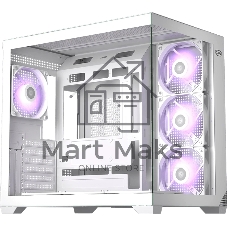 Корпус без блока питания PCCooler C3T700 ARGB WH, Midi-Tower, TG, 4x120мм ARGB, 1xUSB-A 3.0 + 1xUSB-A 2.0 + 1xUSB-C, ATX, mATX, mITX белый