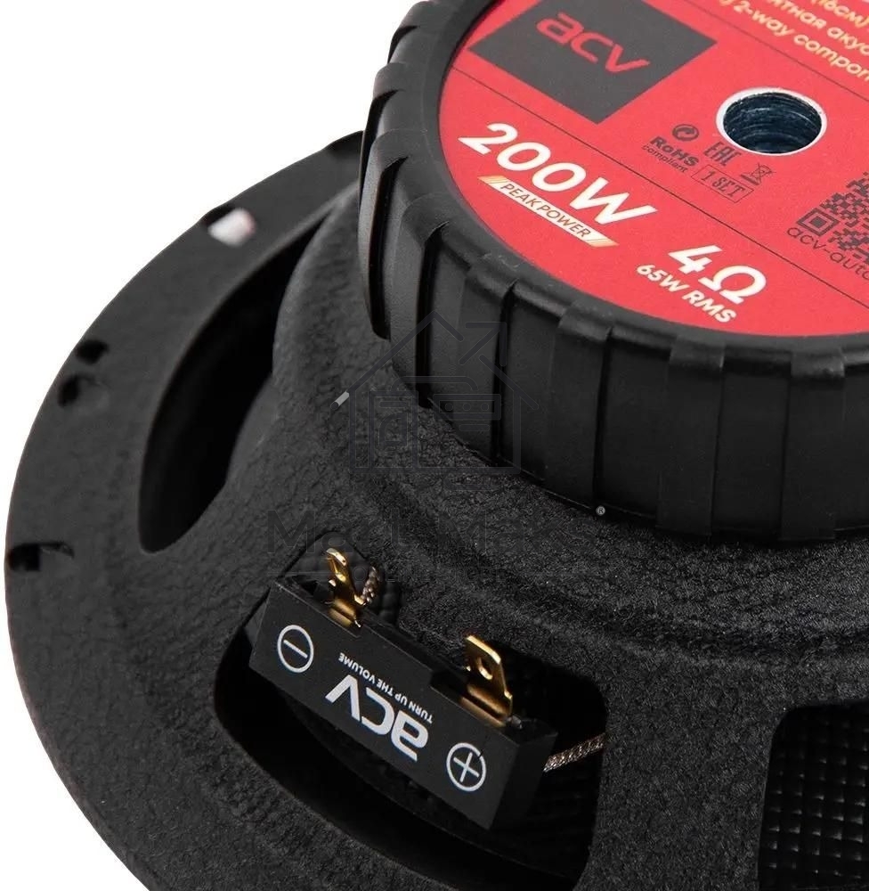 Колонки автомобильные ACV PG-6.2S 200Вт 92дБ 4Ом 16см (6.5дюйм) (ком.:2кол.) компонентные двухполосные