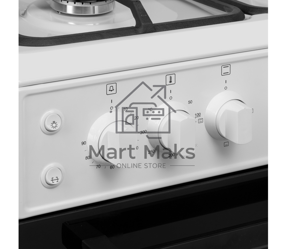 Плита комбинированная Maunfeld MGC60ECW04 белый, газовых конфорок 4 шт, духовка электрическая 65 л, 60 см x 88 см x 65 см