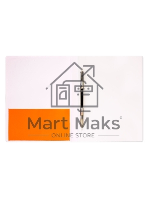 Папка с металлическим пружинным скоросшивателем Бюрократ Double Neon DNE07POR A4, пластик, 0.7мм корешок 27мм, карман продольный внутренний, оранжевый