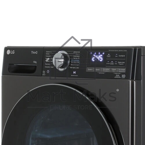 Сушильная машина LG DC10V9V9P черный, 10 кг, сушка - тепловой насос, программ - 14, 60 x 85 x 66 см