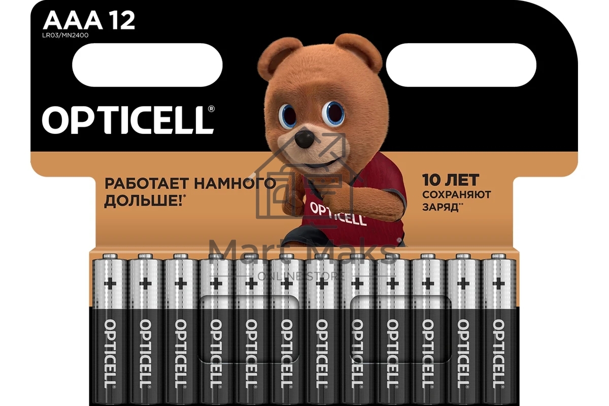Элемент питания алкалиновый AAA/LR03 (блист. 12шт) Basic Opticell 5051011