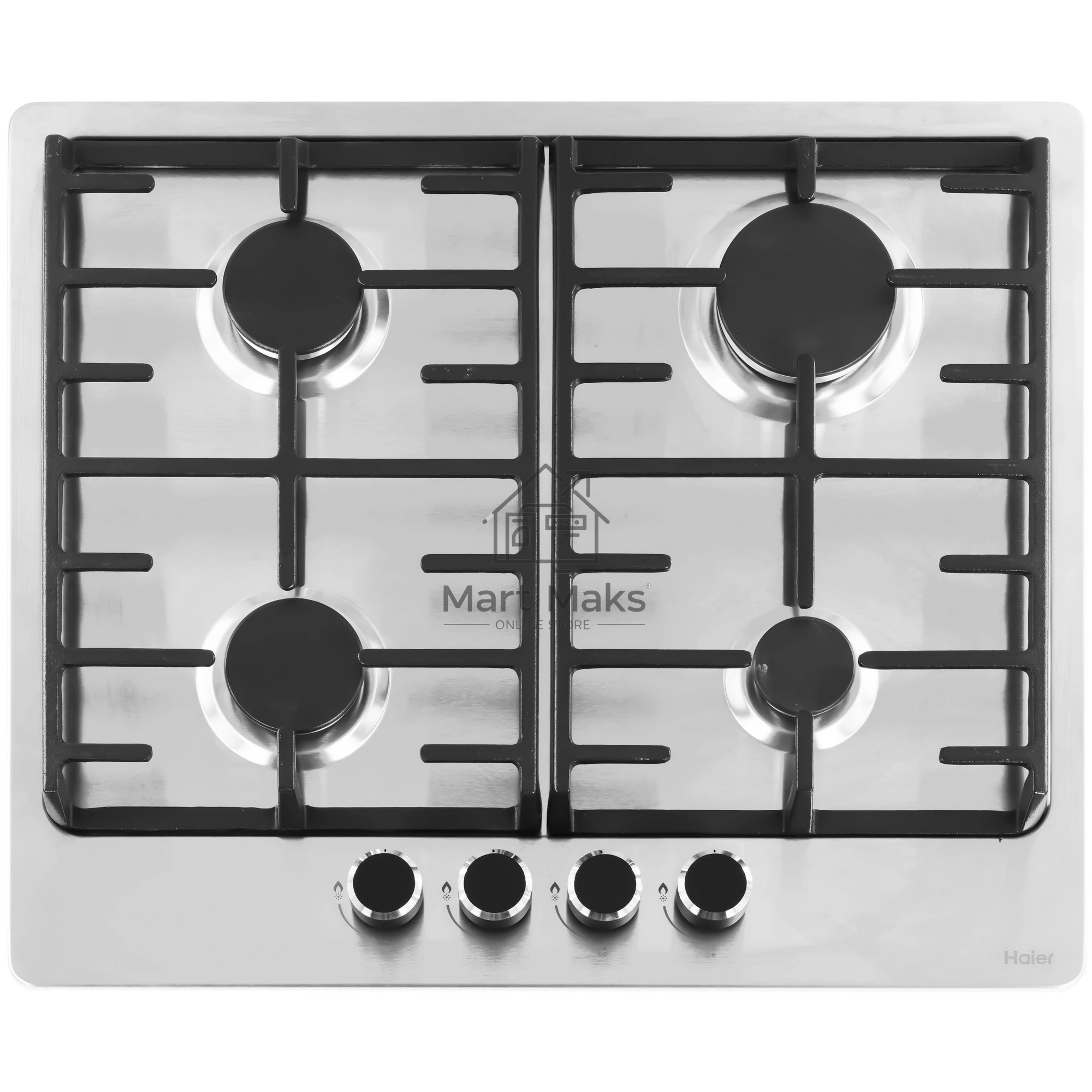 Газовая варочная поверхность Haier HHX-M64CNX, 4 конфорки, нержавеющая сталь, 7500 Вт