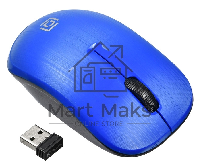 Мышь беспроводная Oklick 525MW голубой, 1000 dpi, радиоканал, USB, кнопки - 3
