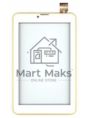 Сенсорное стекло (тачскрин) для Irbis TZ753, белое с желтой рамкой