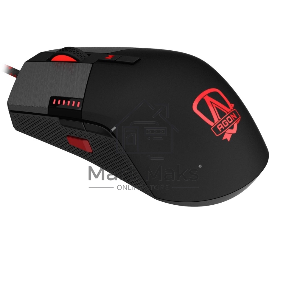 Мышь проводная AOC AGM700 черный, 16000 dpi, USB, кнопки - 8