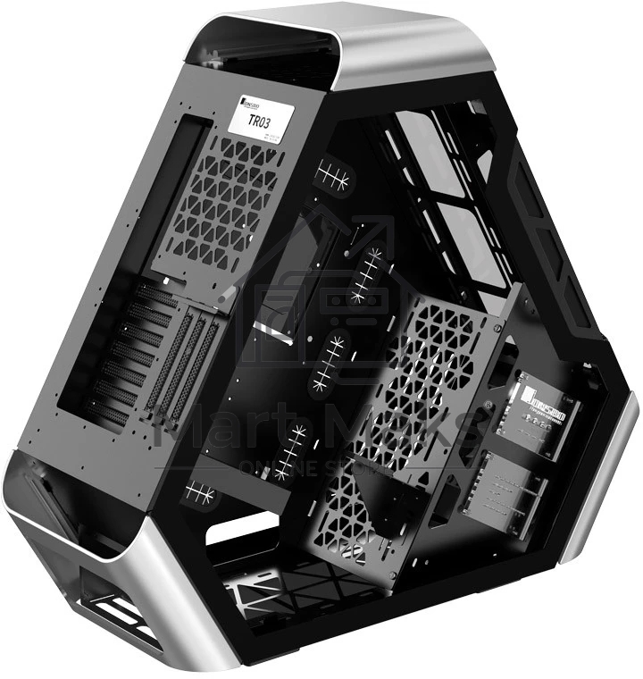 Компьютерный корпус JONSBO TR03-A Silver без БП, боковая панель из закаленного стекла, mini-ITX, micro-ATX, ATX, серебристый