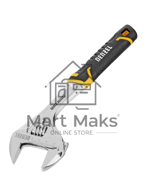 Ключ разводной Denzel 15743, 250 мм (раскрытие до 38 мм), CrV, с быстрым сбросом, кованый, TPR рукоятка