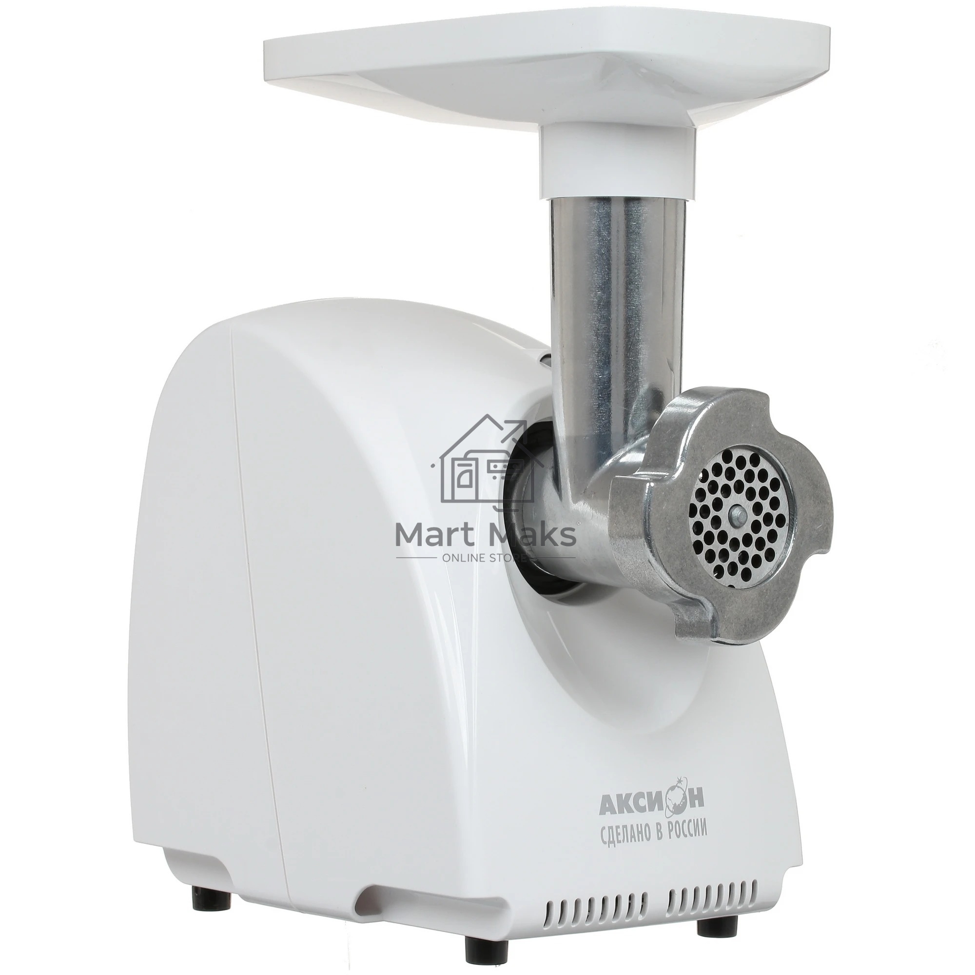 Мясорубка электрическая Аксион М31.03 белый, 1500 Вт, 1.7 кг/мин, реверс, защита от перегрузки, насадки - 4