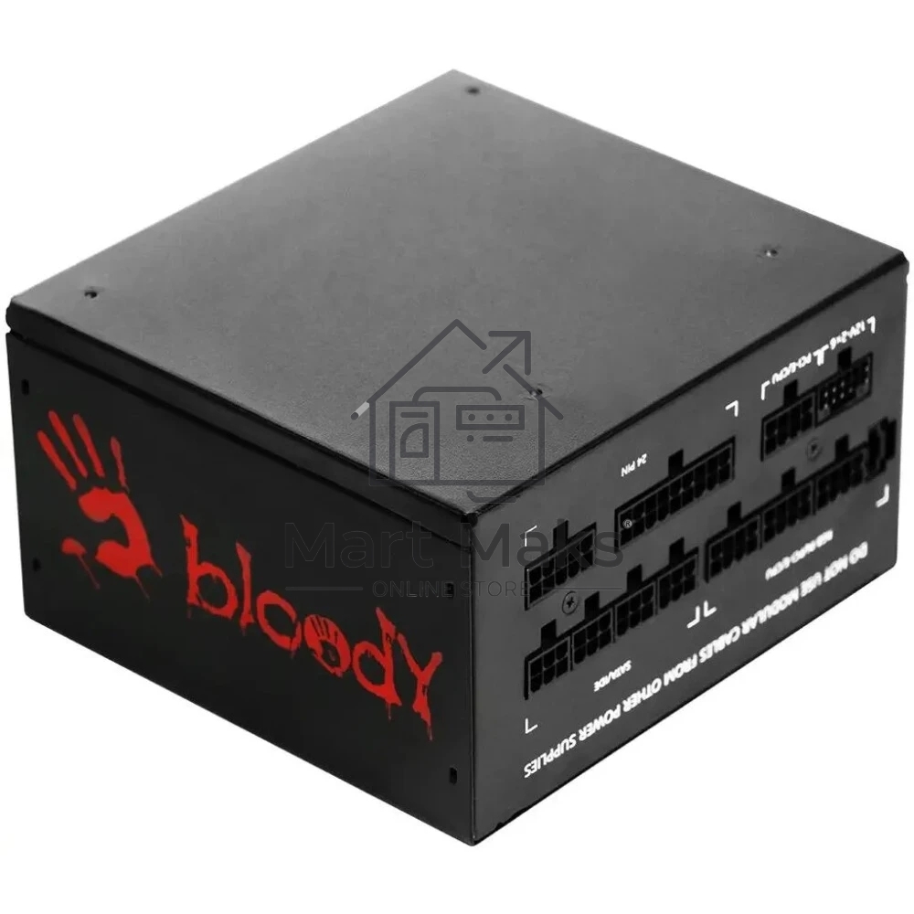 Блок питания Bloody BD-PS750G, 750Вт, 80 PLUS Gold, 120мм, модульный, черный