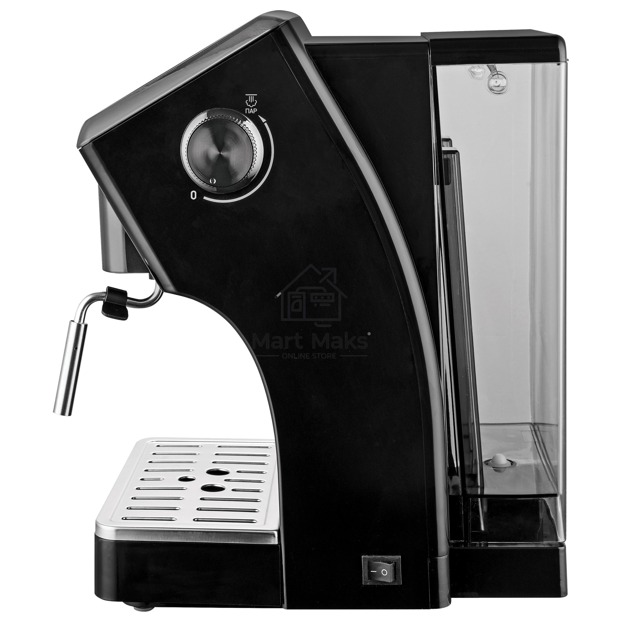 Кофеварка рожковая BBK BCM1503 черный/серый, исп. кофе - молотый, 1.5 л, 1050 Вт, 15 Бар