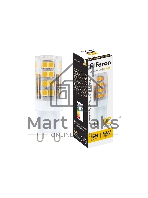 Лампа светодиодная Feron LB-432 5Вт 230В G9 теплый капсульная