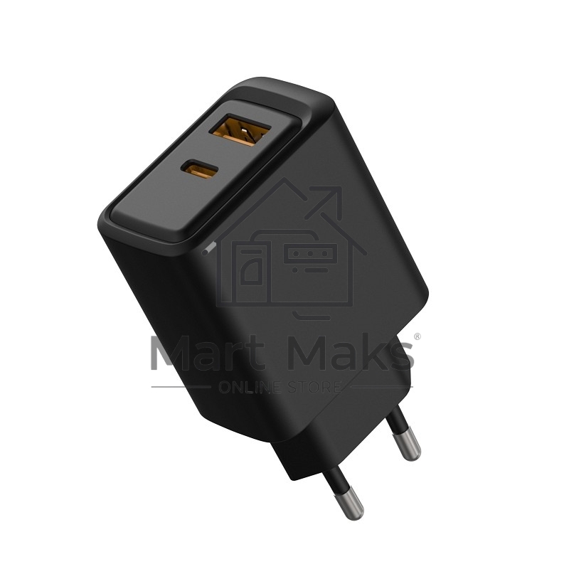 Сетевое зарядное устройство Rexant с портами USB-A и USB-C, 30Вт, черный